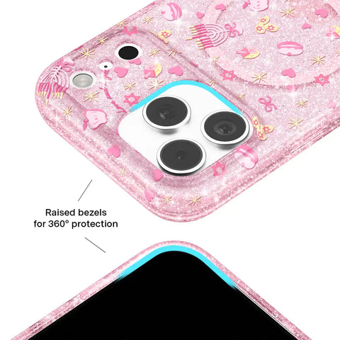 Pink Hanukkah Glitter iPhone Case
